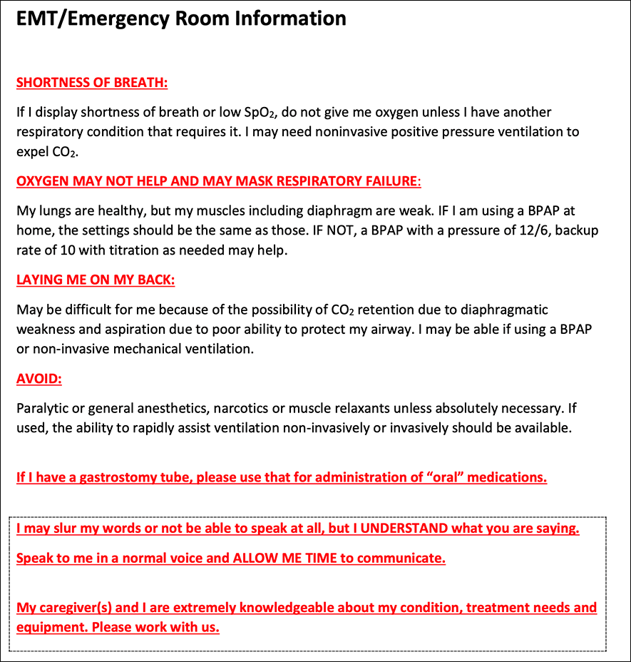 als emergency info
