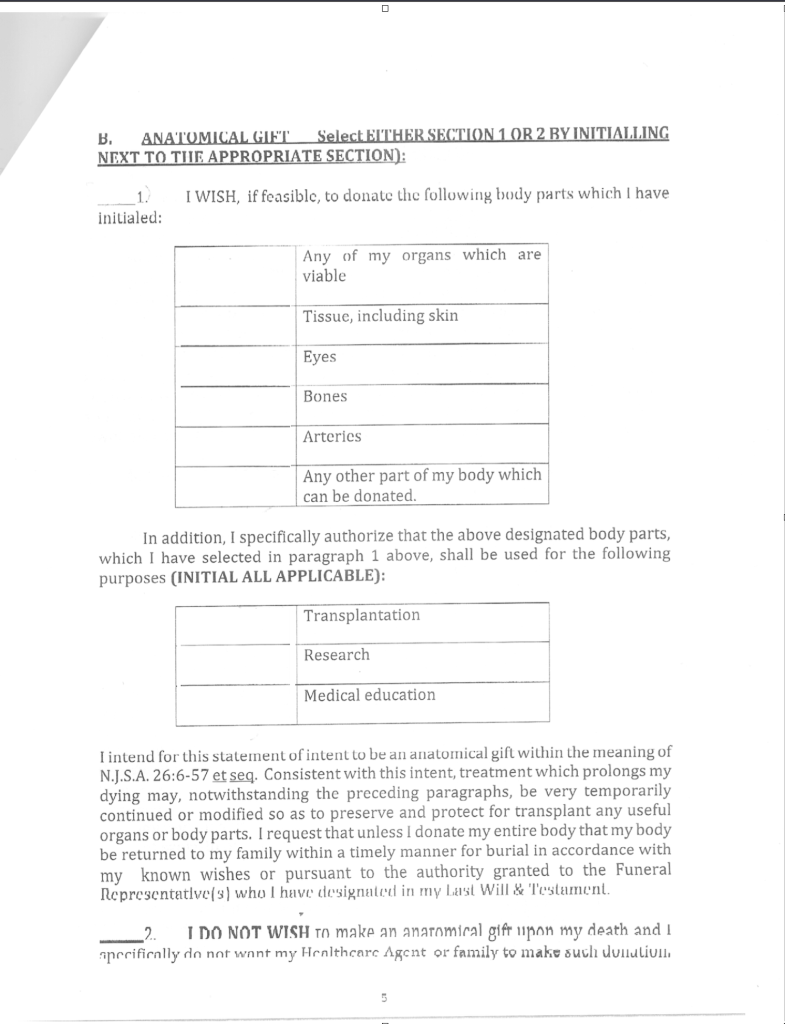 Organ and Brain Tissue Donations - Scan Document